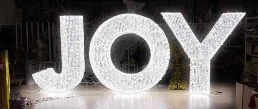 Large JOY Lit Photo Prop on Base for Outdoor Display - Customizable