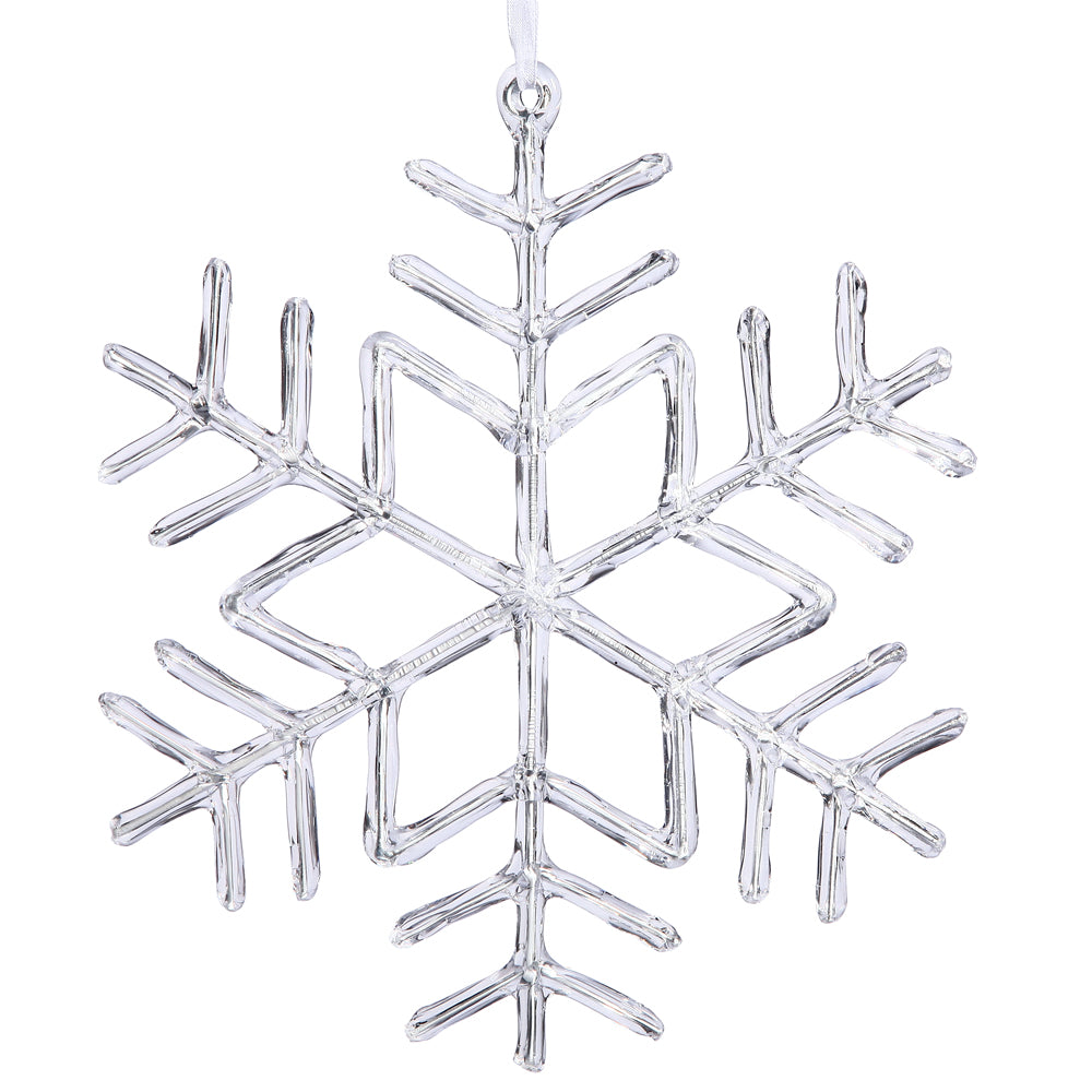 9" Clear Acrylic Star Snowflake Ornament (Set of 4)