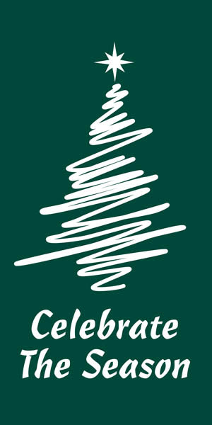 Modern Celebrate The Season Pole Banner Screen Printed Holiday Banner