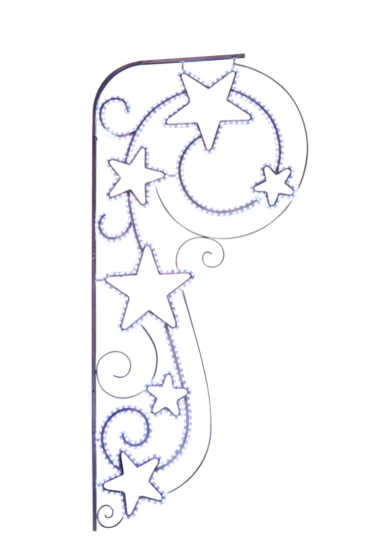 Commercial Star Scroll Christmas Pole Mount