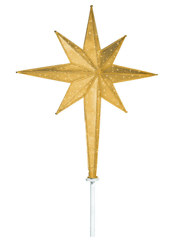 Large Gold Moravian LED Tree Top Star. | Commercial Christmas
