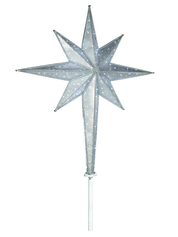 Silver Illuminated Tree Topper Star