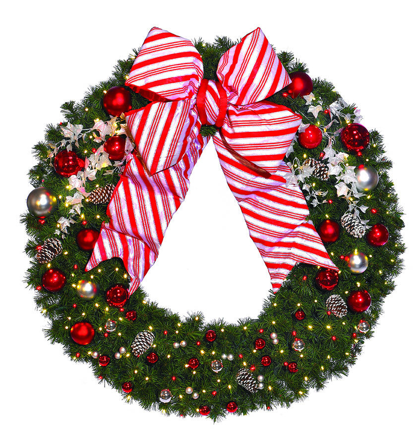 4' Candy Cane Commercial Wreath