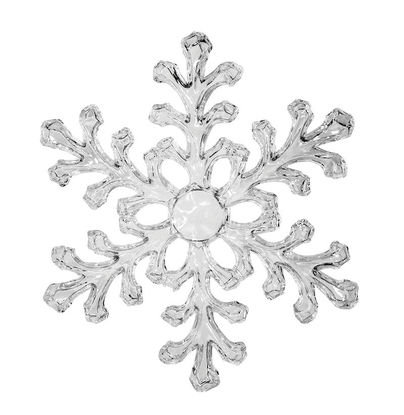 Christmas Clear White Snowflake 4 Ornament - Designer's Studio