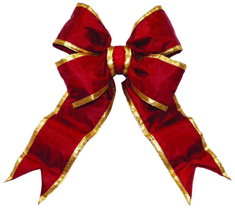 Burgundy Nylon Bow with Gold Trim