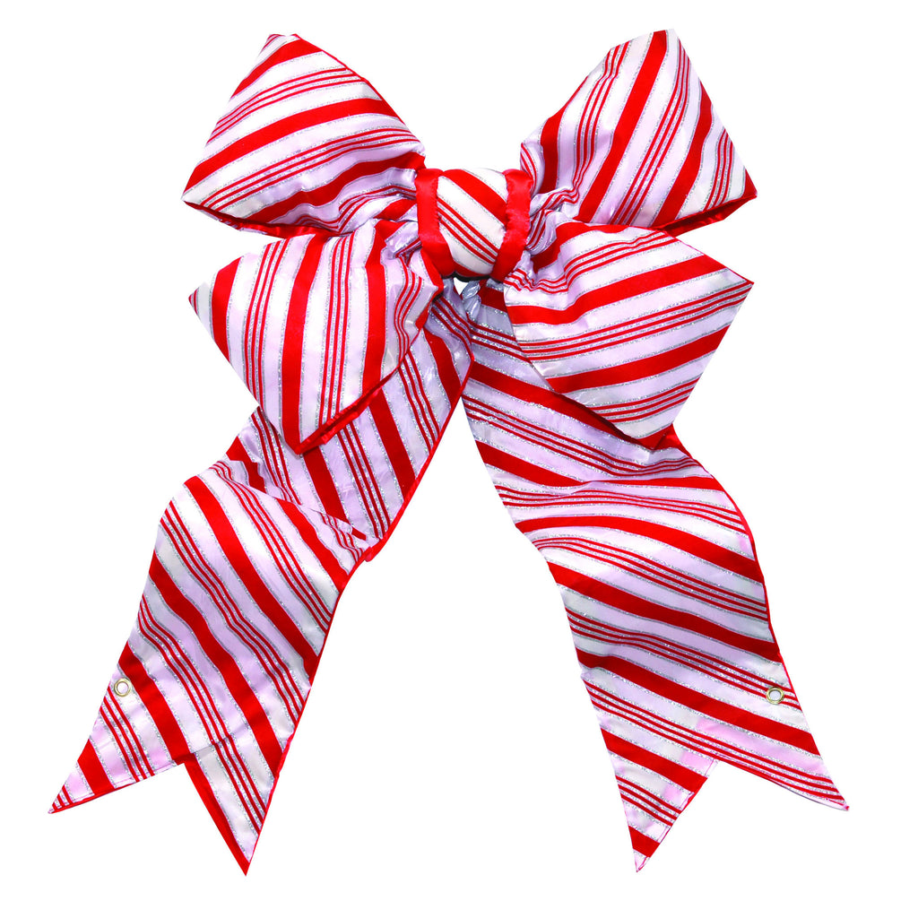 Candy Cane Striped Christmas Bow