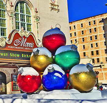 Multi-Color Giant Christmas Ornament Pyramid Stack