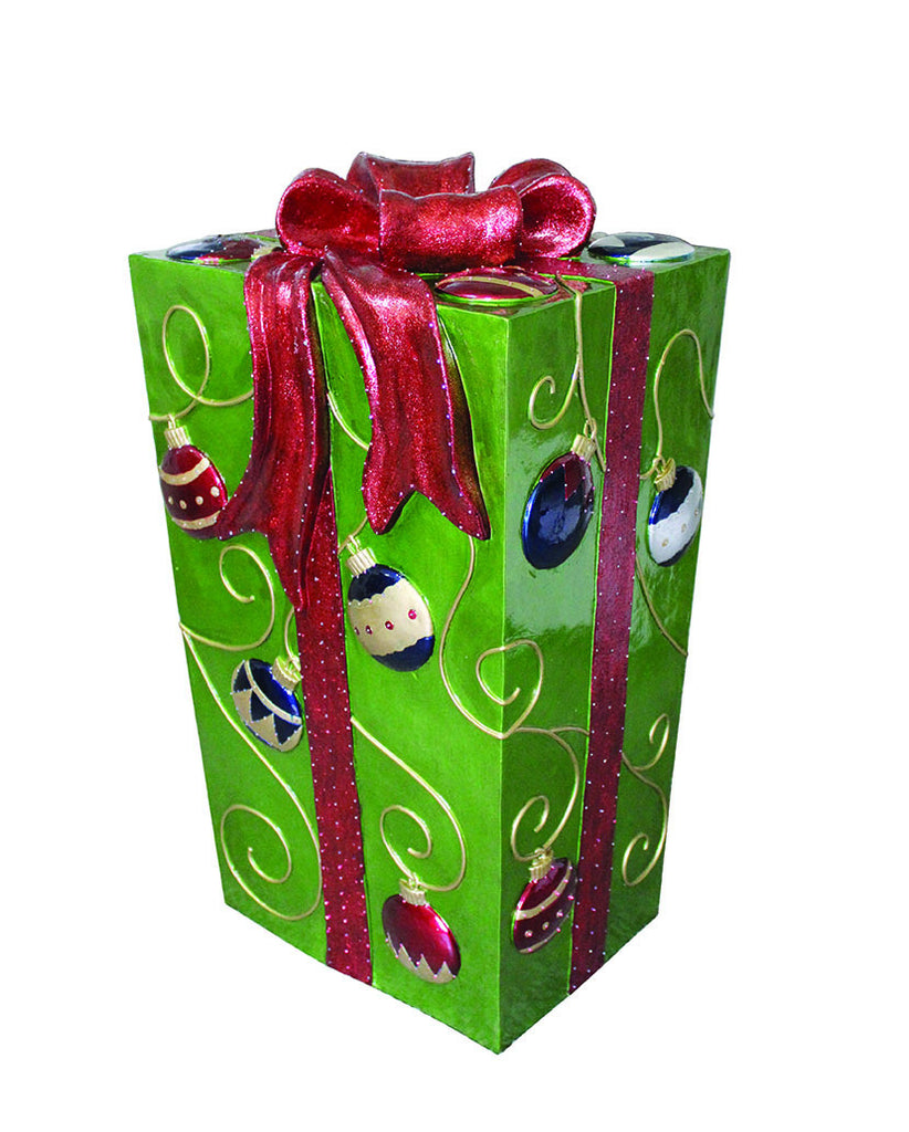 Green Fiberglass Gift Box with LED Lighs