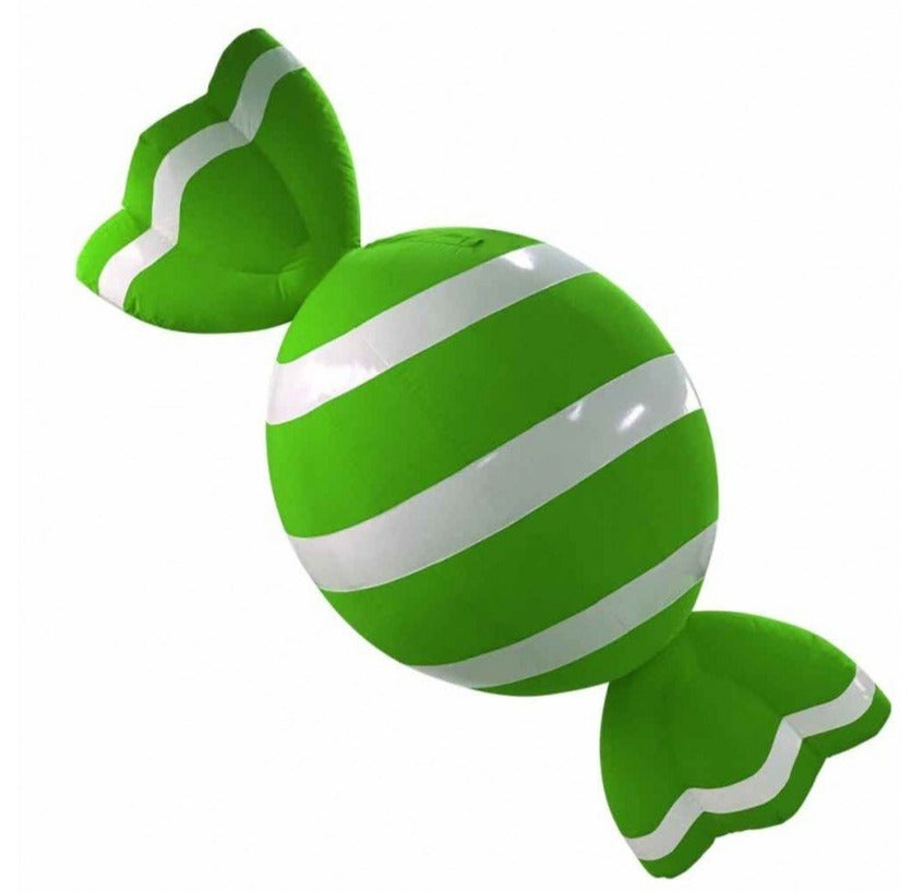 Giant Green and White Holiday Candy Inflatable Decoration