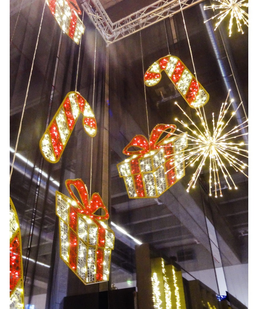 LED Illuminated Overhead Mall Decoration