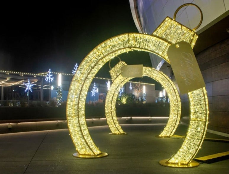 Giant Walk Through Ornament Pair with Custom Tag