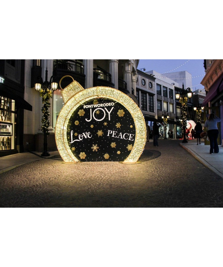 Giant Illuminated Christmas Ornament Photo Back Drop