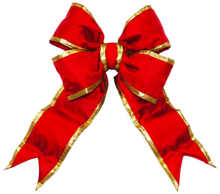 Red Bow with Gold Trim