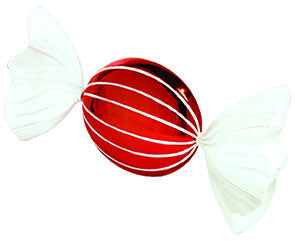 Jumbo Red & White Candy Ornament