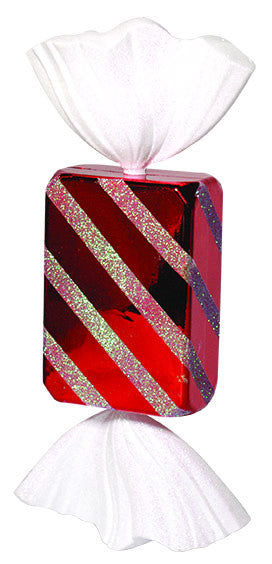 Large 19" Red and White Candy Ornament