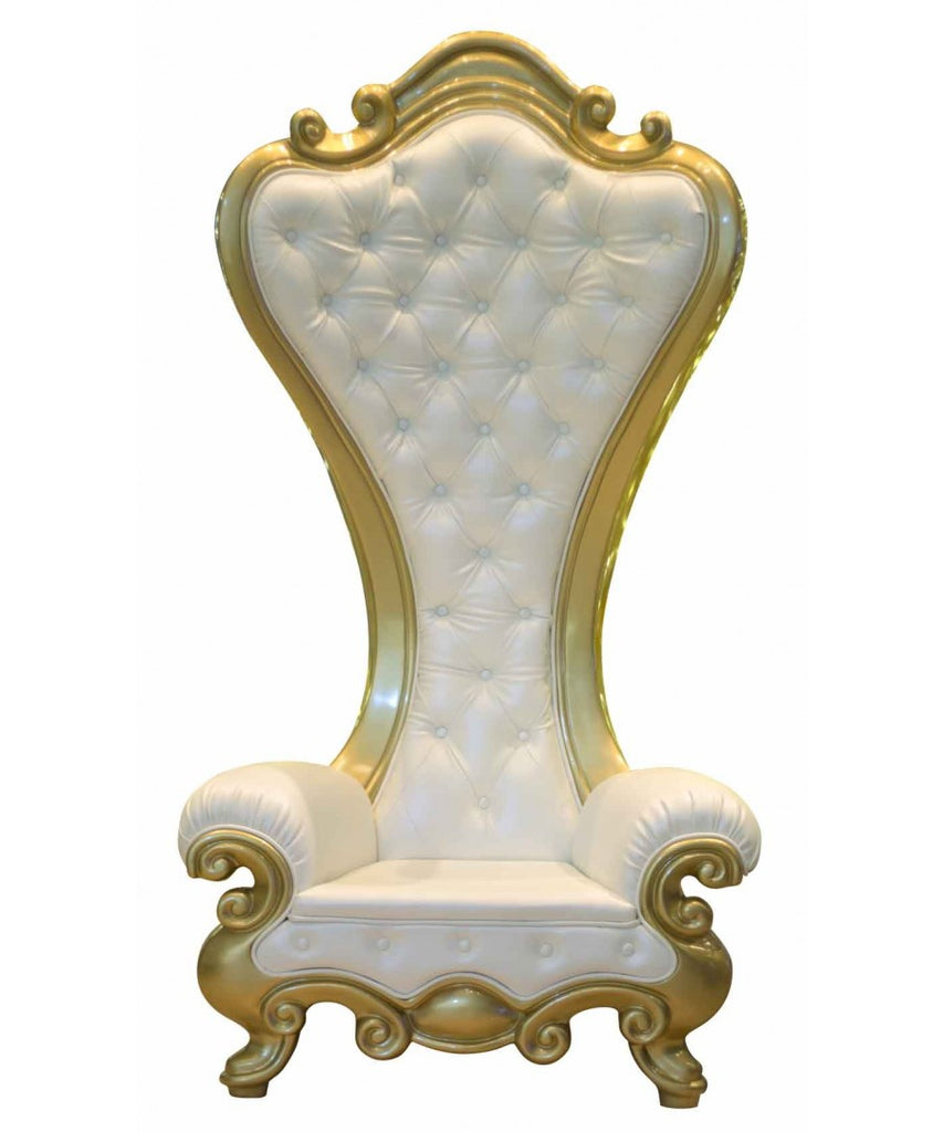 Elegant White and Gold Santa Throne