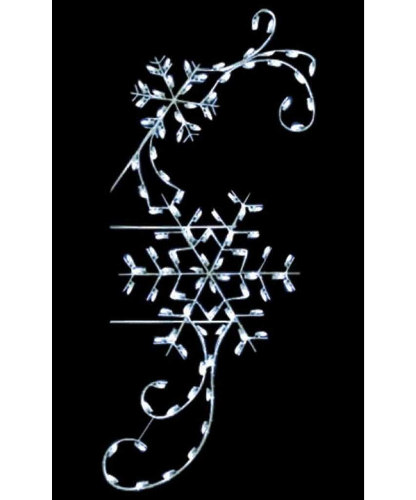 8' LED Bulb Winter Snowflake Scroll Pole Mount