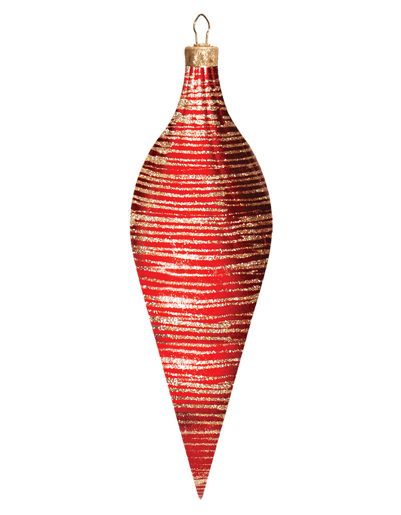 Commercial Brushed Candy Apple Finial Ornament (Set of 4) 2 Sizes