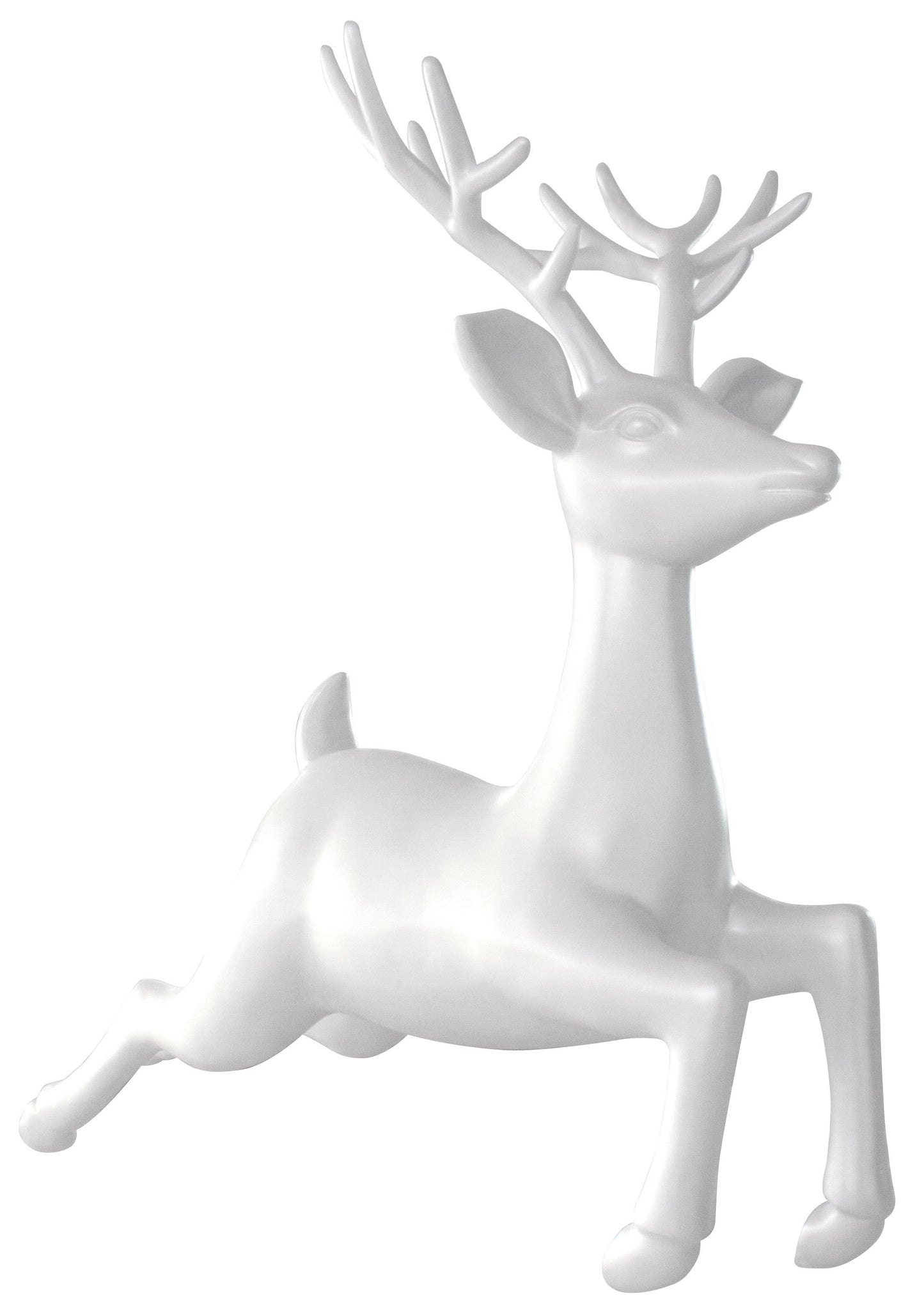 White Fiberglass Flying Reindeer Prop