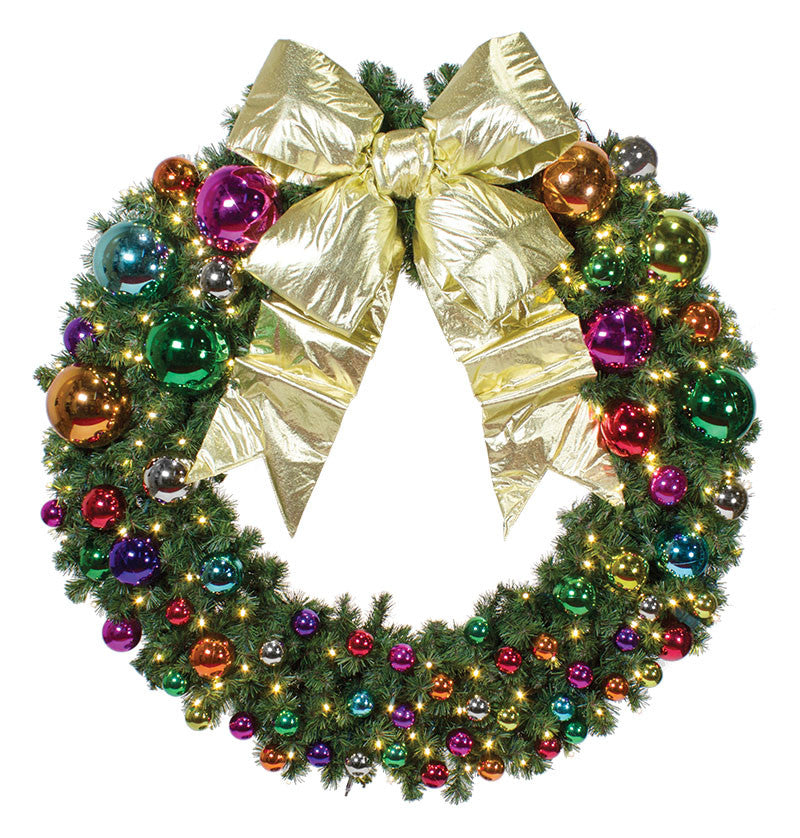 Pre-Decorated Jewel Tone Christmas Wreath