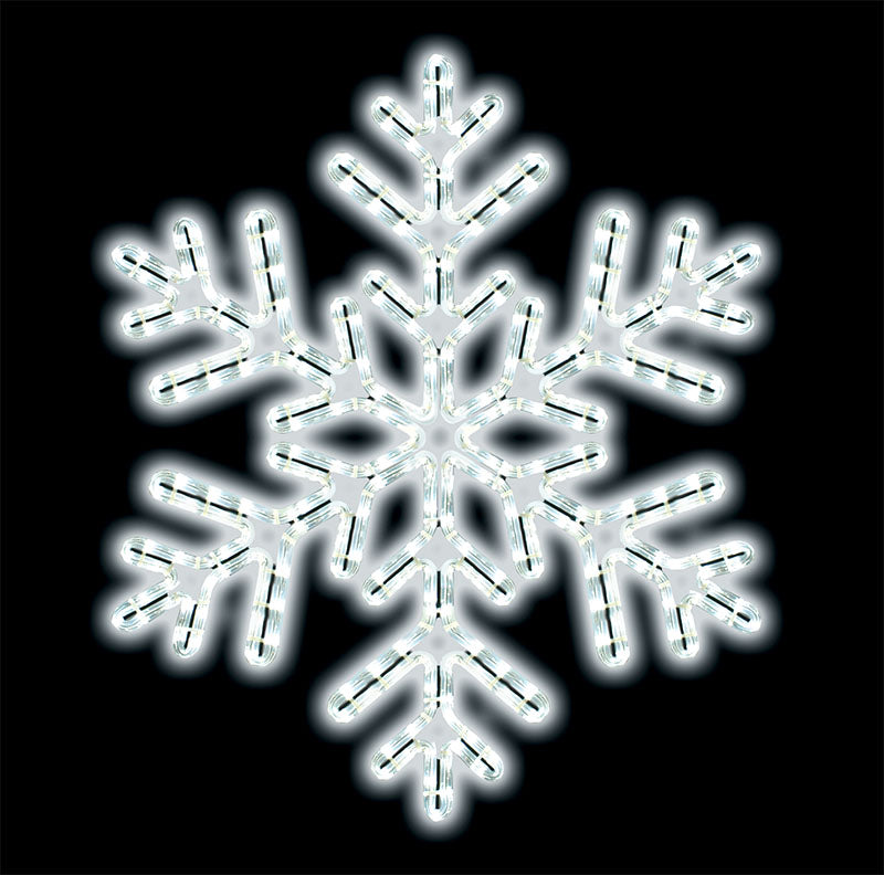 24" Cool White Outdoor Rope Light Snowflake