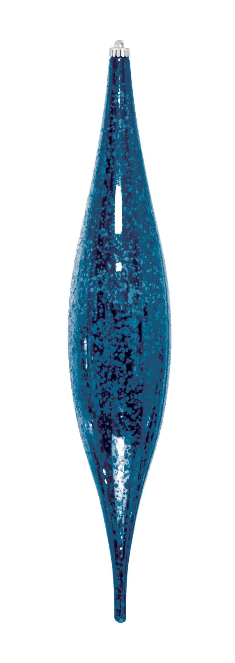 13" Mercury Oval Drop Finial Ornament (Set of 12)
