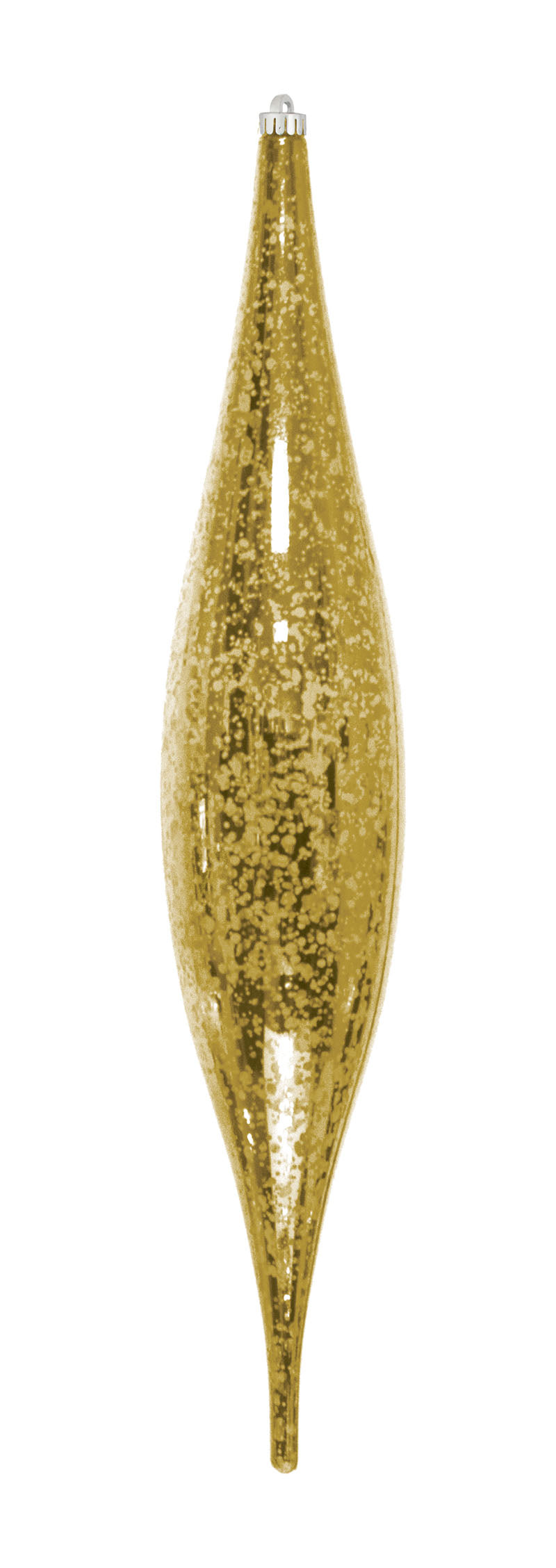 13" Mercury Oval Drop Finial Ornament (Set of 12)