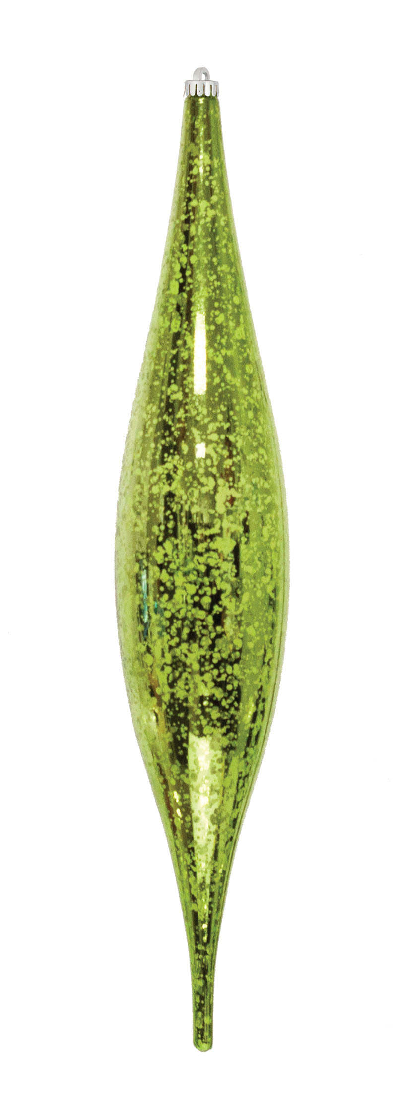 13" Mercury Oval Drop Finial Ornament (Set of 12)
