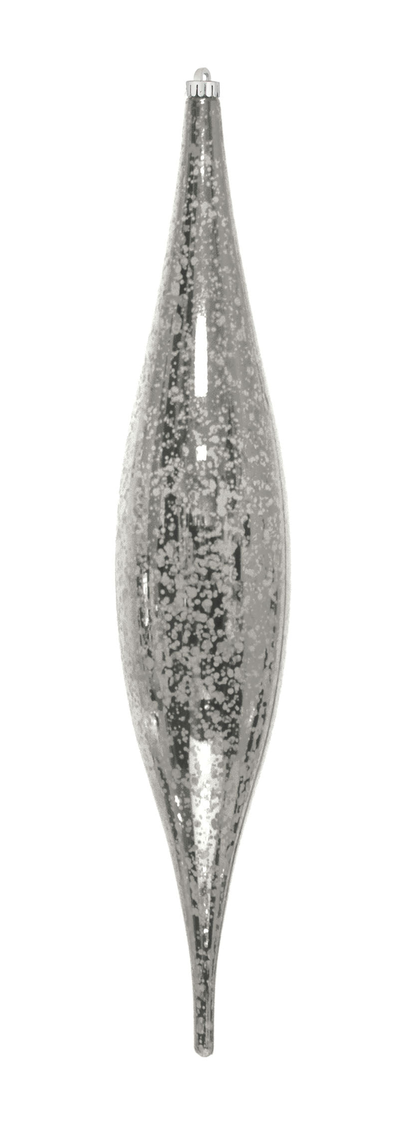 13" Mercury Oval Drop Finial Ornament (Set of 12)