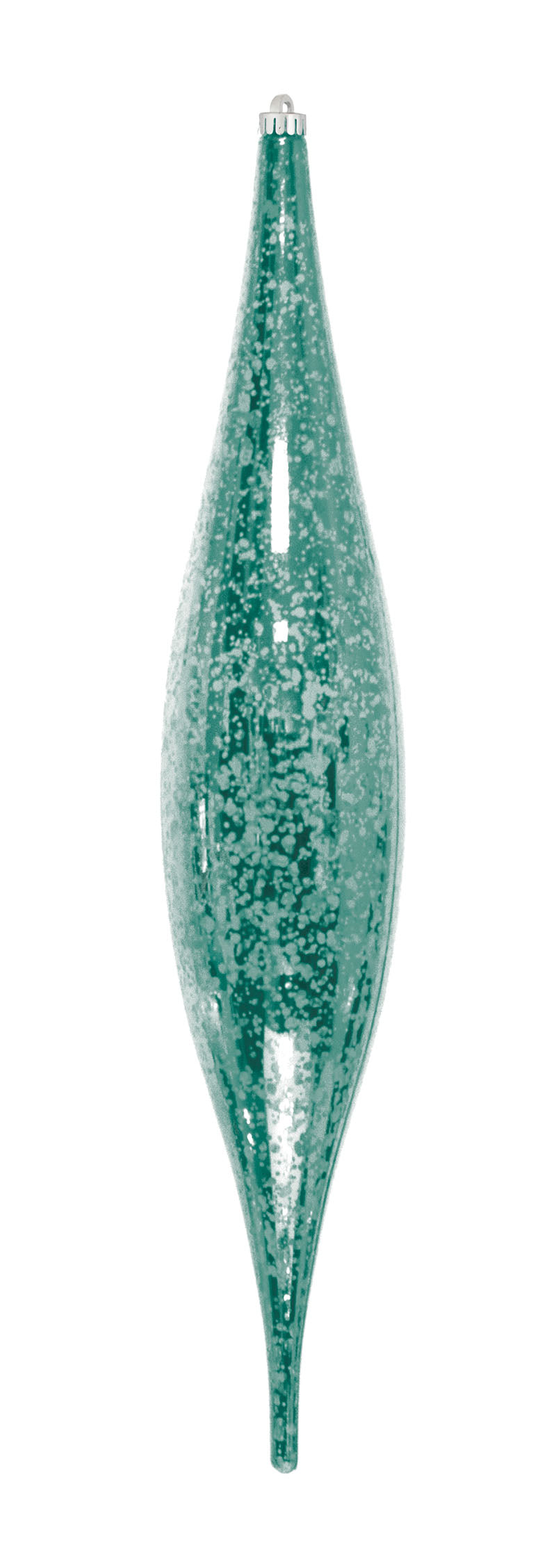 13" Mercury Oval Drop Finial Ornament (Set of 12)