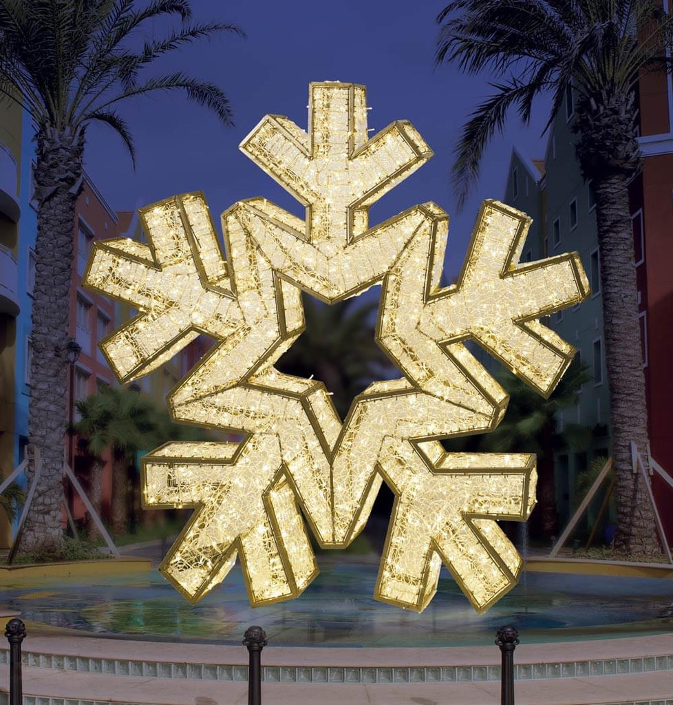 Warm White Giant LED Snowflake Outdoor Decoration
