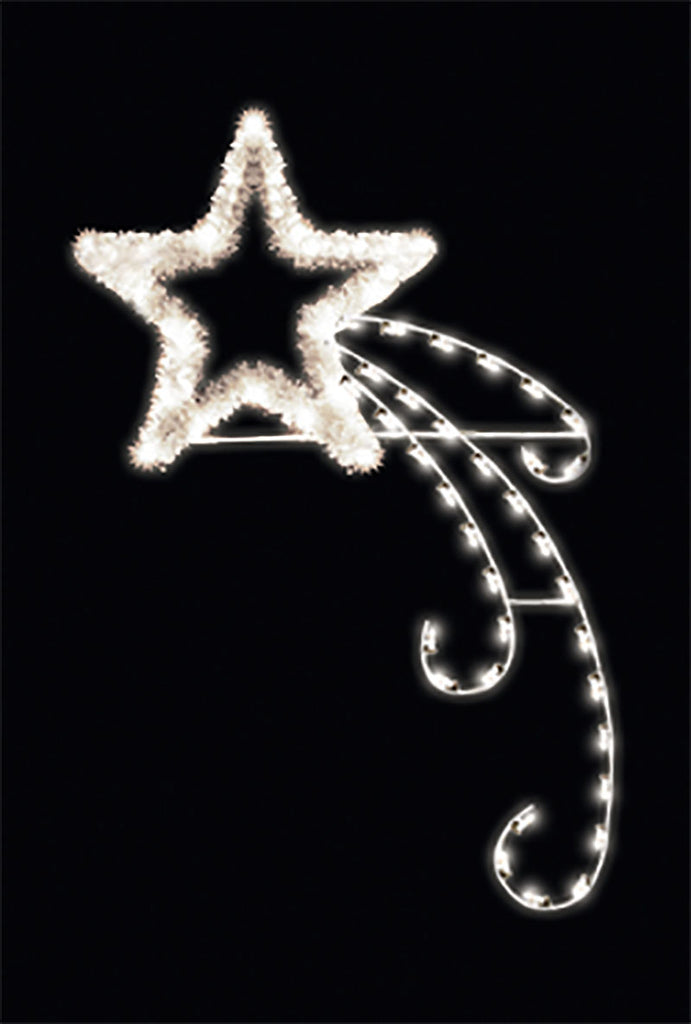 LED Shooting Star Pole Mount with Festive Garland