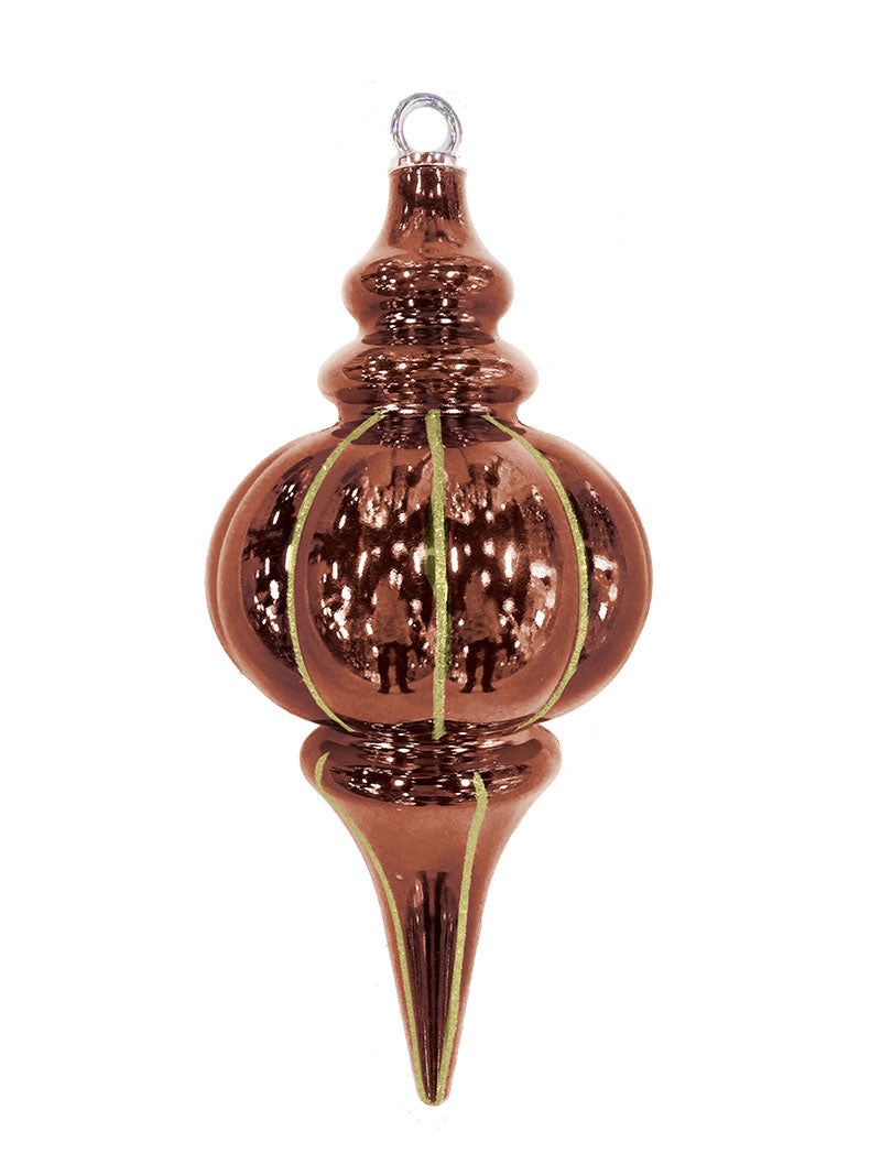 10.25" Striped Finial Ornament (Set of 12)