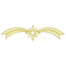 10.6' Starburst Skyline decor, 10.6' x 2.6' with 8-point compass rose centered between shooting star tails