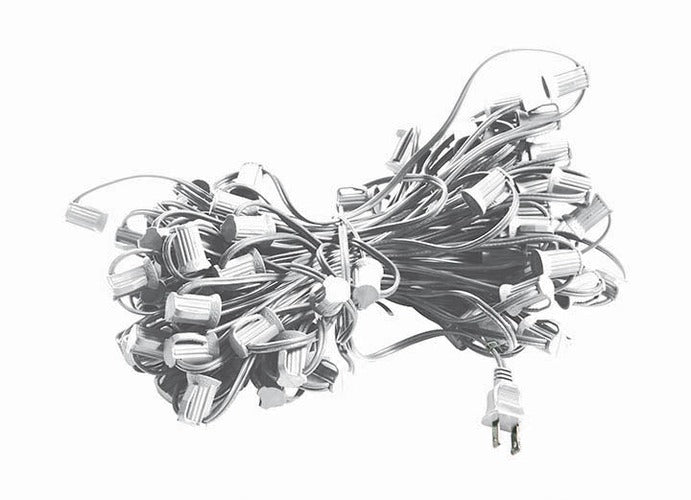 25' Light Wire Strands - C9 with 12" spacing; bulbs not included; interior/exterior rated