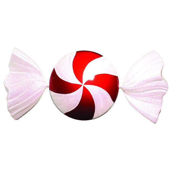 Giant Flat Red and White Candy Ornament