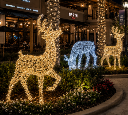 10' Giant Illuminated Prancing Reindeer Display