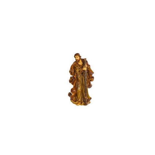 40.5" Nativity Joseph figurine, crafted from poly resin with a stone-based finish; 40.5 x 21.5 x 19 in, 40 lb, indoor or outdoor use