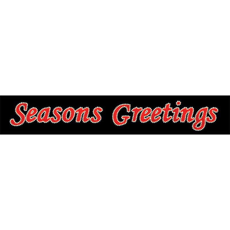 40' Season's Greetings overhead or ground mount display with 618 C7 LED bulbs and shimmering red carpet mesh garland