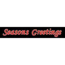 40' Season's Greetings overhead or ground mount display with 618 C7 LED bulbs and shimmering red carpet mesh garland