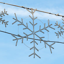 5' Majestic Snowflake LED ropelight pole-mount, cool white ropelights on metal frame for lamppost/overhead displays, 25 lb, 24V