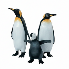 LED-illuminated acrylic Christmas penguin family sculpture featuring Daddy, Mommy, and Baby Penguin, ideal for outdoor holiday décor and whimsical winter wonderland displays. Part of our commercial-grade luxury Christmas penguin collection.