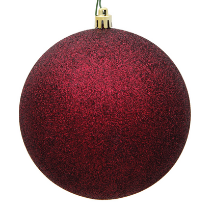 Glitter Round Ornaments 4" - 12" Sizes (Sold in Sets)