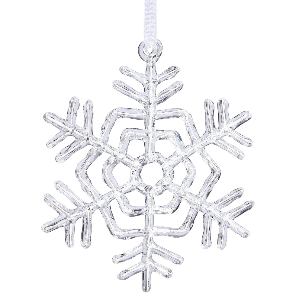 5" or 12" Clear Acrylic Snowflake Ornament (Set of 4)