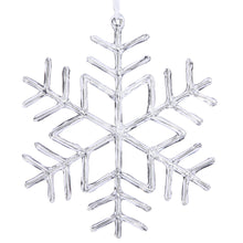 9" Clear Acrylic Star Snowflake Ornament (Set of 4)