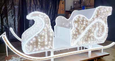 Illuminated 3d Giant Santa Sleigh for Commercial Photo Op Events