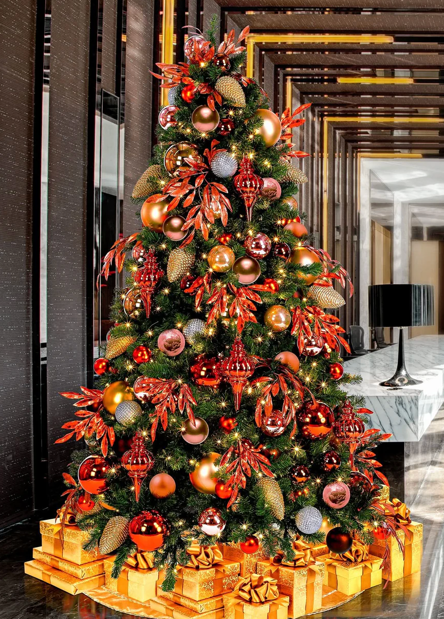 Commercial copper and bronze Christmas tree