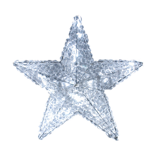 Covered in opaque crystals for a faceted, jewel-like star that reflects warm or cool white light; for outdoor seasonal displays