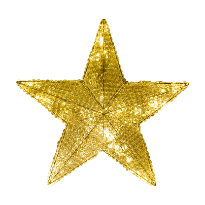 Crystal Star Tree Topper, commercial crystal-beaded LED star for Sequoia Trees; 24- or 36-inch, for outdoor high-visibility displays