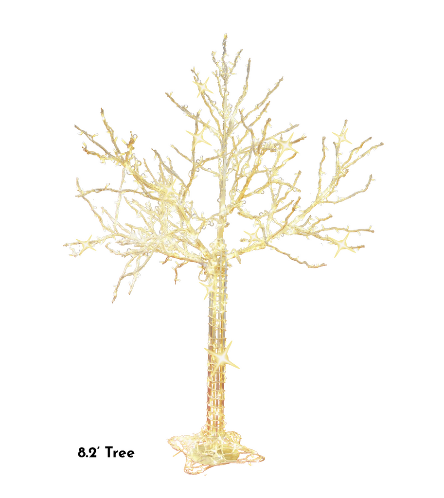 8.2' Tall LED Illuminated Branch Tree for Commercial Holiday Display for Malls, Event Spaces